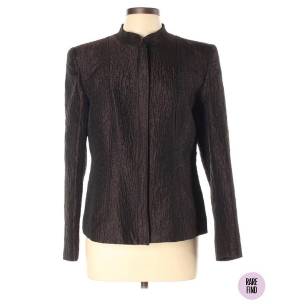 Louben Wool Blend Long Sleeve Fully Lined Front Zip Jacket/Blazer ~ Size 12